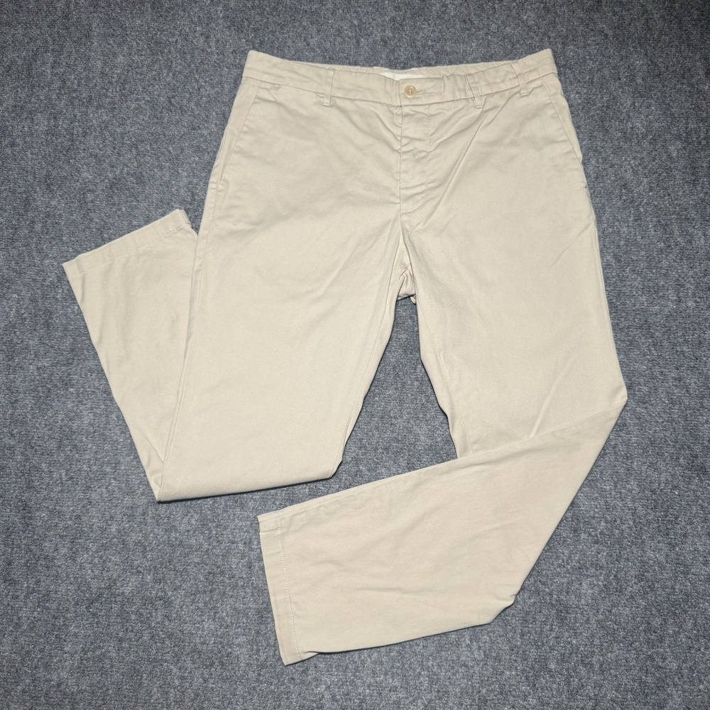 Norse Projects Aros Slim Light Stretch Chino Pants 34x28.5 Beige Tapered Twill